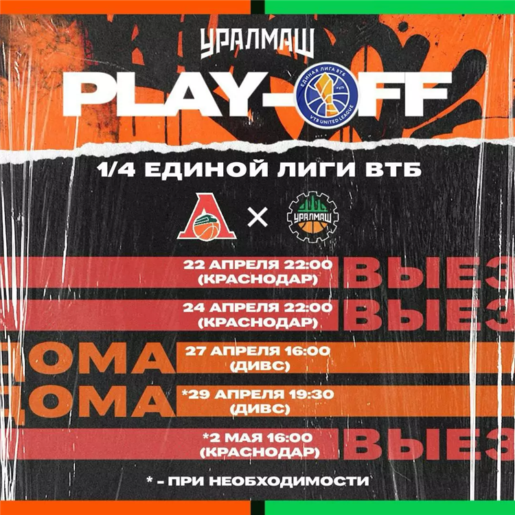 Расписание матчей единой лиги втб